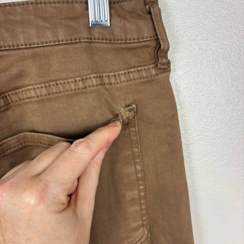 Oat New York‎ High Rise Wide Leg Cropped Jeans Size 8/29 Harvest Brown Raw Hems - Picture 14 of 14